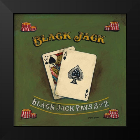 Blackjack Black Modern Wood Framed Art Print by Gorham, Gregory