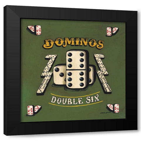 Dominos Black Modern Wood Framed Art Print by Gorham, Gregory