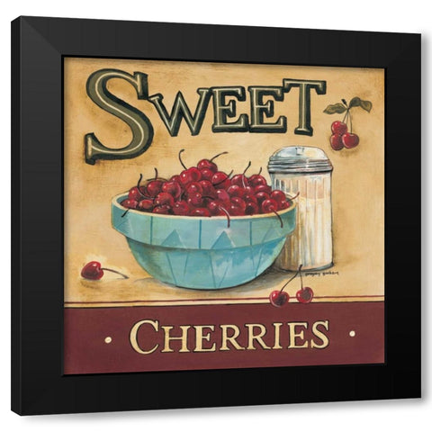 Sweet Cherries Black Modern Wood Framed Art Print by Gorham, Gregory