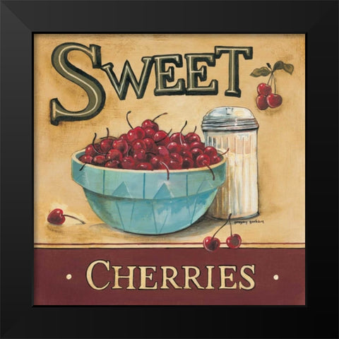 Sweet Cherries Black Modern Wood Framed Art Print by Gorham, Gregory