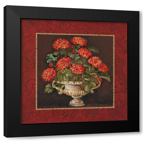 Geraniums I Black Modern Wood Framed Art Print with Double Matting by Gorham, Gregory