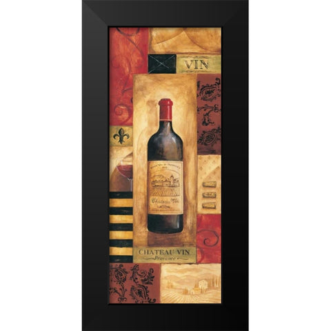 Chateau Vin Panel Black Modern Wood Framed Art Print by Gorham, Gregory