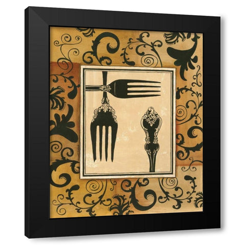 Forks Black Modern Wood Framed Art Print by Gorham, Gregory
