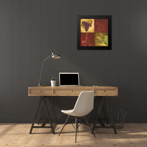 Wine Collage II Black Modern Wood Framed Art Print by Gorham, Gregory