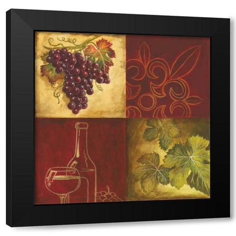 Wine Collage II Black Modern Wood Framed Art Print by Gorham, Gregory