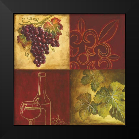 Wine Collage II Black Modern Wood Framed Art Print by Gorham, Gregory