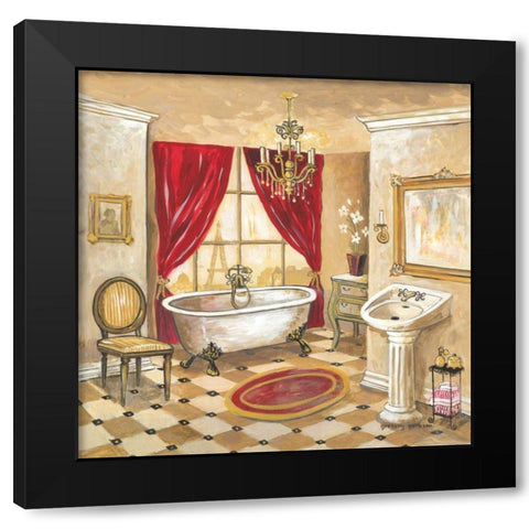 Parisian Bath Black Modern Wood Framed Art Print by Gorham, Gregory