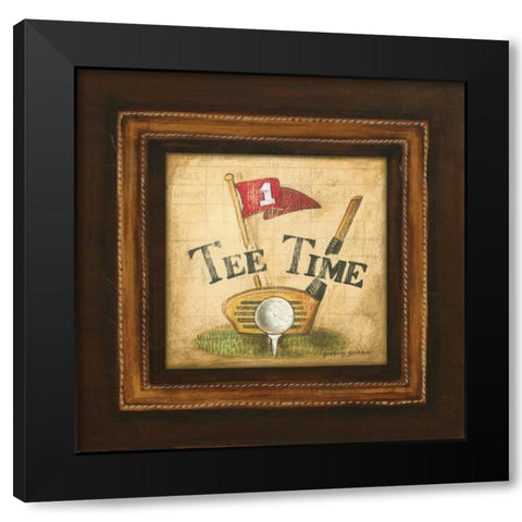 Golf Tee Time Black Modern Wood Framed Art Print by Gorham, Gregory