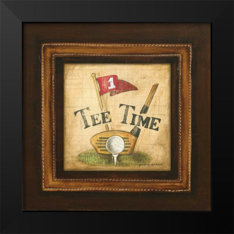 Golf Tee Time Black Modern Wood Framed Art Print by Gorham, Gregory