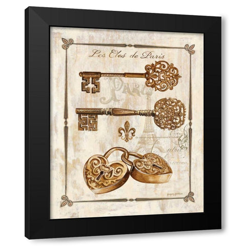 Keys to Paris I Black Modern Wood Framed Art Print with Double Matting by Gorham, Gregory