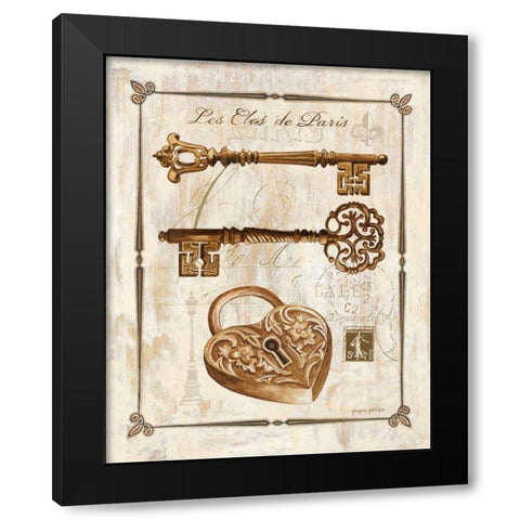 Keys to Paris II Black Modern Wood Framed Art Print with Double Matting by Gorham, Gregory