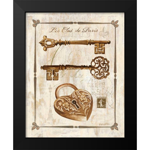 Keys to Paris II Black Modern Wood Framed Art Print by Gorham, Gregory