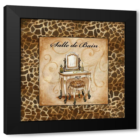 Giraffe Salle de Bain Black Modern Wood Framed Art Print with Double Matting by Gorham, Gregory