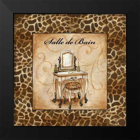Giraffe Salle de Bain Black Modern Wood Framed Art Print by Gorham, Gregory