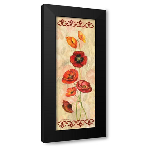 Scarlet Poppies I Black Modern Wood Framed Art Print with Double Matting by Gorham, Gregory