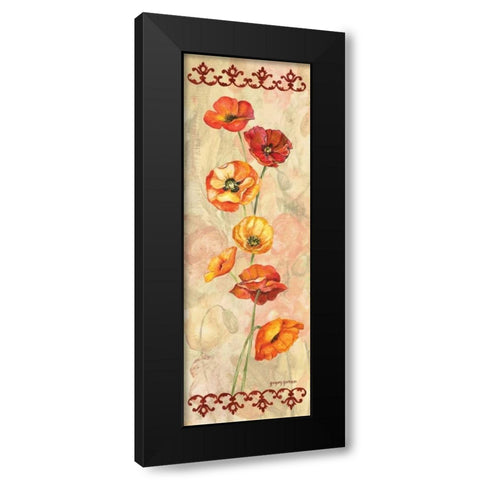 Scarlet Poppies II Black Modern Wood Framed Art Print with Double Matting by Gorham, Gregory