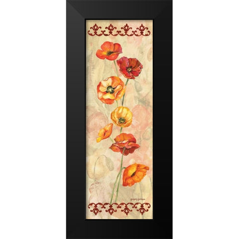 Scarlet Poppies II Black Modern Wood Framed Art Print by Gorham, Gregory