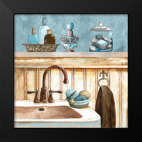 Blue Bath II Black Modern Wood Framed Art Print by Gorham, Gregory