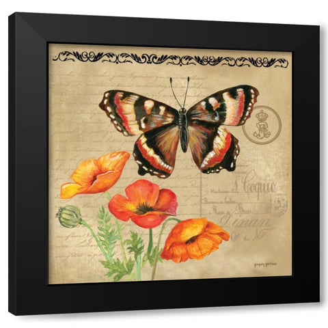 Butterfly Black Modern Wood Framed Art Print by Gorham, Gregory