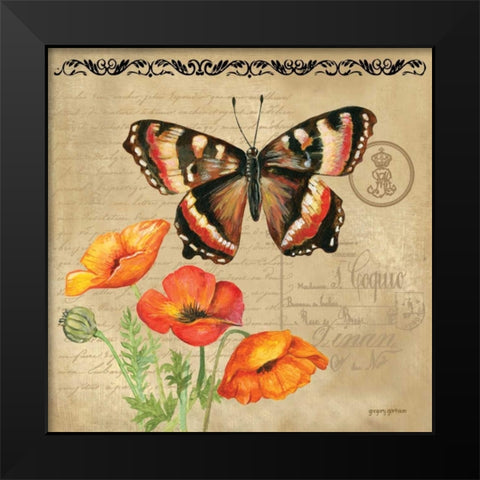 Butterfly Black Modern Wood Framed Art Print by Gorham, Gregory