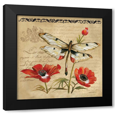 Dragonfly Black Modern Wood Framed Art Print by Gorham, Gregory