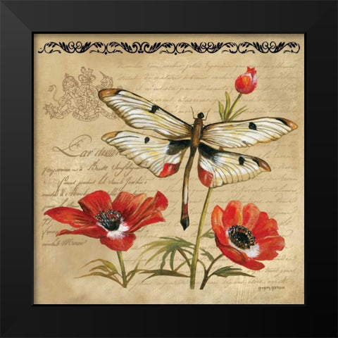 Dragonfly Black Modern Wood Framed Art Print by Gorham, Gregory