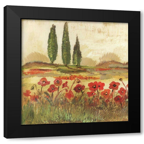 Poppy Field II Black Modern Wood Framed Art Print by Gorham, Gregory