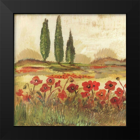 Poppy Field II Black Modern Wood Framed Art Print by Gorham, Gregory
