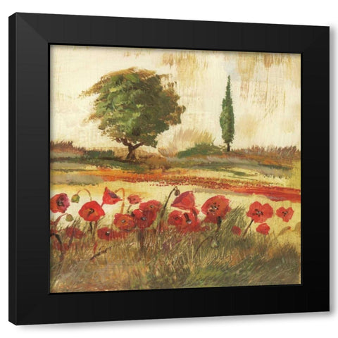 Poppy Field III Black Modern Wood Framed Art Print with Double Matting by Gorham, Gregory