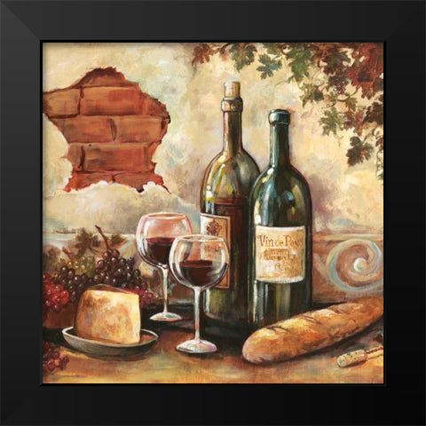Bountiful Wine Sq II Black Modern Wood Framed Art Print by Gorham, Gregory