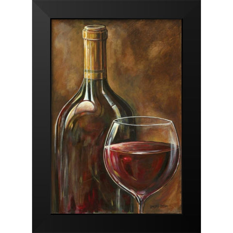 Red Wine Black Modern Wood Framed Art Print by Gorham, Gregory