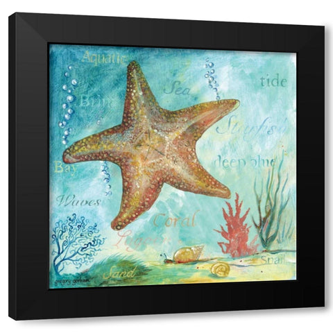 Marine Life Motif II Black Modern Wood Framed Art Print by Gorham, Gregory