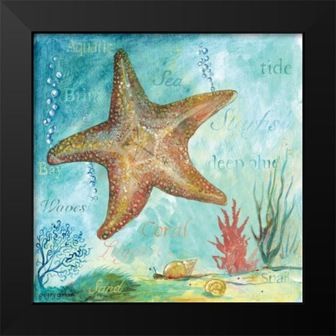 Marine Life Motif II Black Modern Wood Framed Art Print by Gorham, Gregory