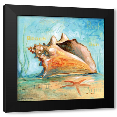 Marine Life Motif III Black Modern Wood Framed Art Print with Double Matting by Gorham, Gregory