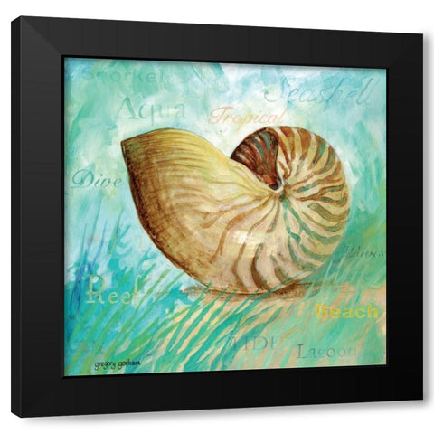 Marine Life Motif IV Black Modern Wood Framed Art Print with Double Matting by Gorham, Gregory
