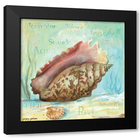 Marine Life Motif V Black Modern Wood Framed Art Print by Gorham, Gregory