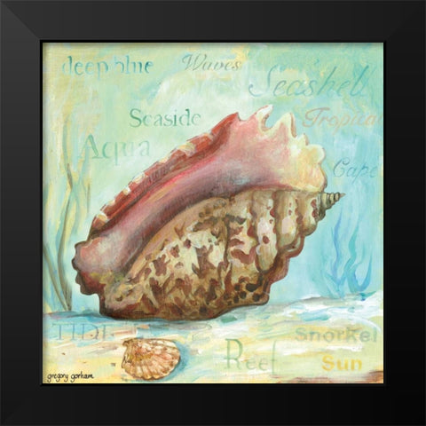 Marine Life Motif V Black Modern Wood Framed Art Print by Gorham, Gregory
