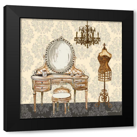 French Bath Motif I Black Modern Wood Framed Art Print with Double Matting by Gorham, Gregory