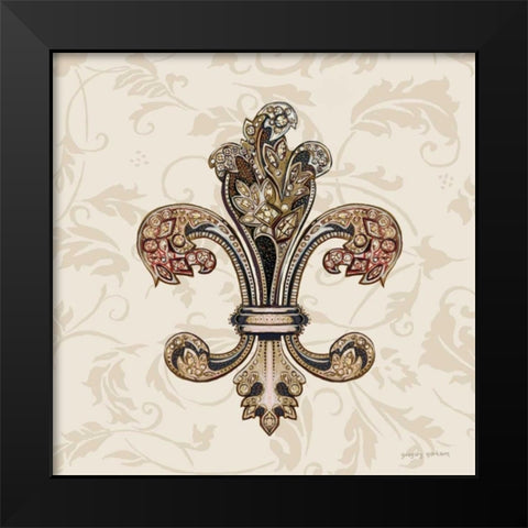 Fleur de Lis Motif I Black Modern Wood Framed Art Print by Gorham, Gregory