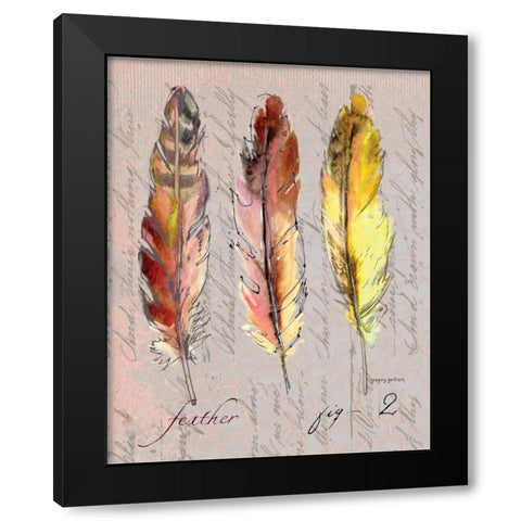 Three Feathers II Black Modern Wood Framed Art Print with Double Matting by Gorham, Gregory