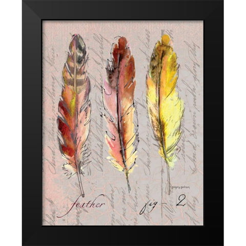Three Feathers II Black Modern Wood Framed Art Print by Gorham, Gregory