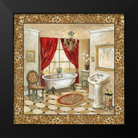 Leopard Parisian Bath II Black Modern Wood Framed Art Print by Gorham, Gregory