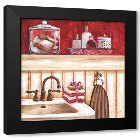 Red Bath I Black Modern Wood Framed Art Print by Gorham, Gregory