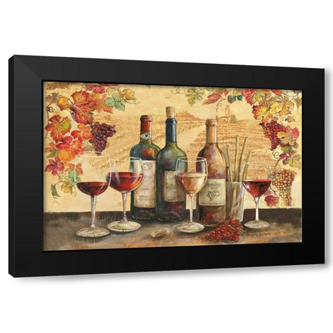 Tuscan Banquet Motif Black Modern Wood Framed Art Print with Double Matting by Gorham, Gregory