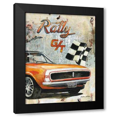 Rally Car Black Modern Wood Framed Art Print with Double Matting by Gorham, Gregory
