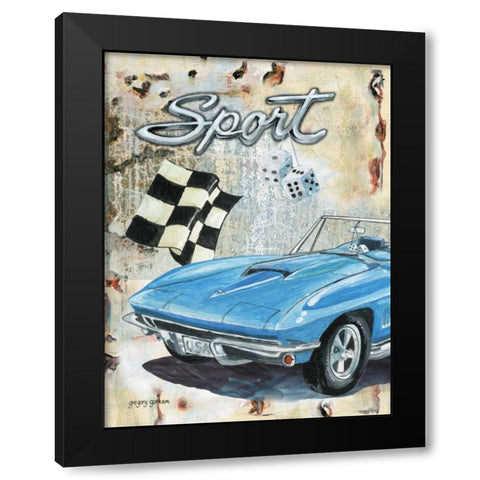 Sport Car Black Modern Wood Framed Art Print with Double Matting by Gorham, Gregory