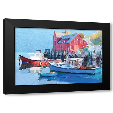 Rock Harbor II Black Modern Wood Framed Art Print with Double Matting by Gorham, Gregory