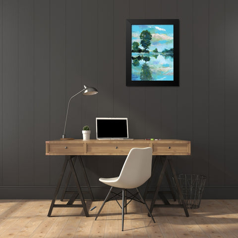 Lacamas Lake Black Modern Wood Framed Art Print by Gorham, Gregory