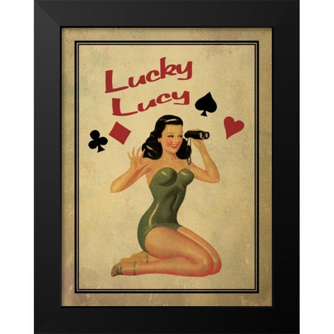 Lucky Lucy Black Modern Wood Framed Art Print by Giacopelli, Jason