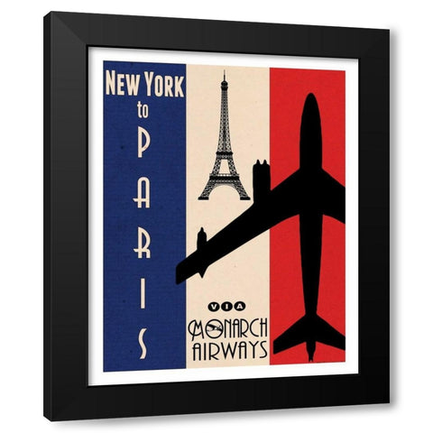 NY to Paris Black Modern Wood Framed Art Print with Double Matting by Giacopelli, Jason